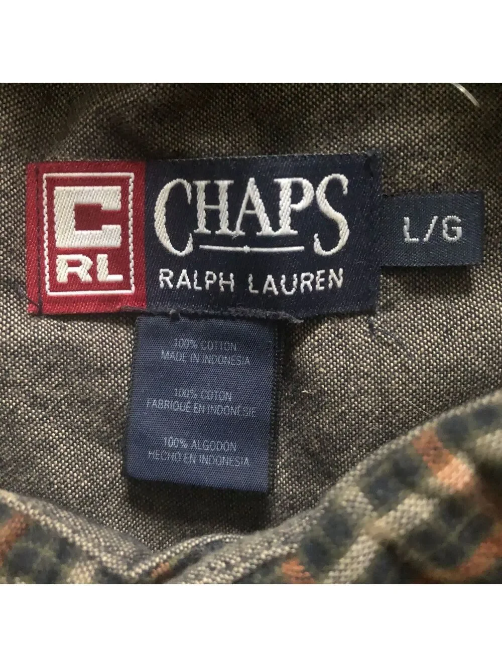 Chaps Ralph Lauren Men's Long Sleeve Button-Down Plaid Shirt Large
